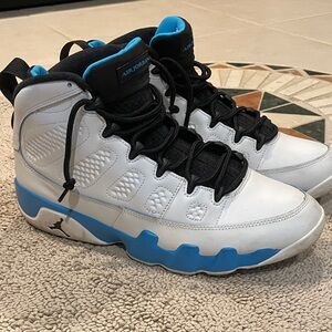 Men's Jordan 9's Sneakers - White and Blue